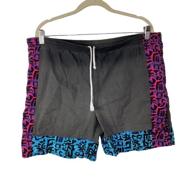 Vintage Other - Vintage Campus Swim Trunks Shorts Mesh Lining 90s Funky Pattern Men's Large